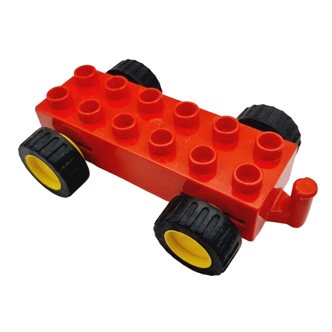 lego duplo räder unterbau fahrwerk einzeln einzelteile bausteinjäger duppull  6x2 gummi gummiräder gummireifen pullback mechanismus automatik rot schwarz alt