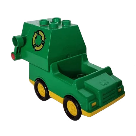 lego duplo müllauto müllwagen müllabfuhr recycling einzeln bausteinjäger 3-teilig grün alt 1990 1999 klappe klein 