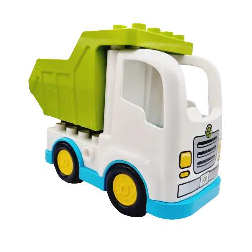 lego duplo müllauto müllwagen müllabfuhr recycling einzeln bausteinjäger 2021 neu weiß hellgrün azur kipper