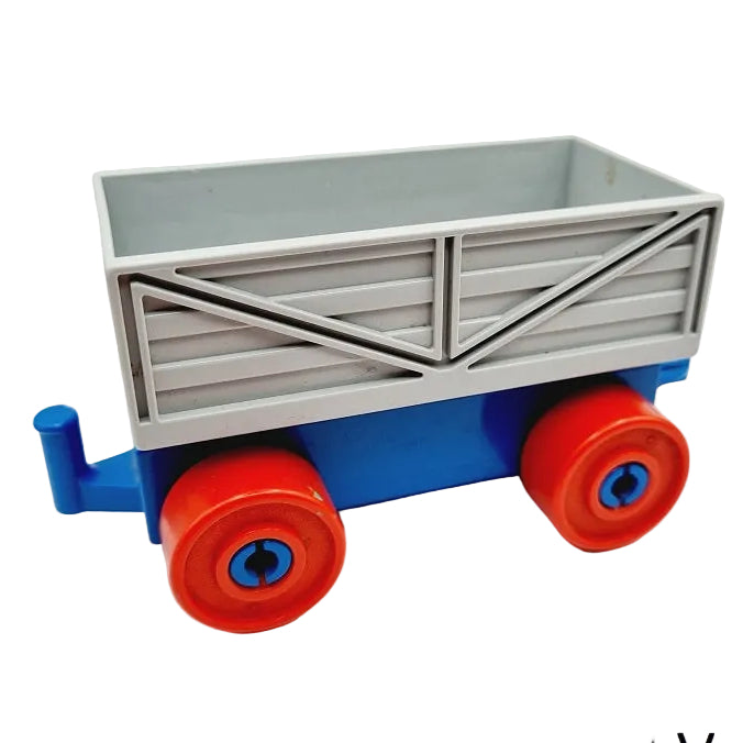 lego duplo eisenbahn zug waggon eisenbahnwaggon einzeln bausteinjäger blau grau