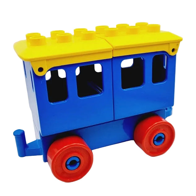 lego duplo eisenbahn zug waggon eisenbahnwaggon einzeln bausteinjäger personenwaggon personenwagen blau 