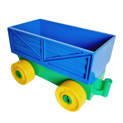 lego duplo eisenbahn zug waggon eisenbahnwaggon einzeln bausteinjäger güterwagen güterwaggon grün blau