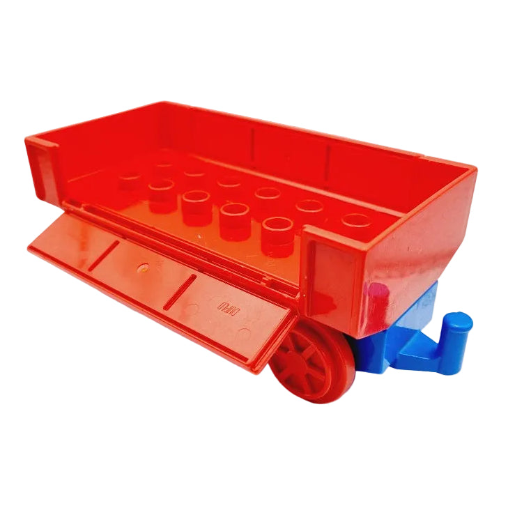 lego duplo eisenbahn zug waggon eisenbahnwaggon einzeln bausteinjäger pritsche klappen lang rot blau