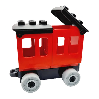 lego duplo eisenbahn zug waggon eisenbahnwaggon einzeln bausteinjäger personenwagen personenwaggon rot schwarz toy story