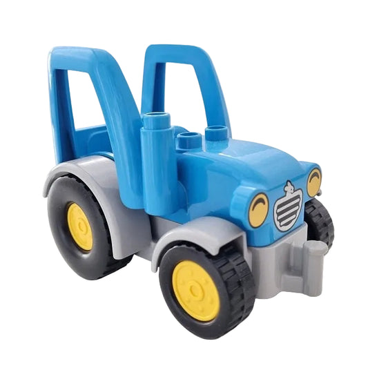 lego duplo traktor trecker trekker einzelnm einzeln fahrzeuge bausteinjäger 2014 mittelblau grau gelb 2-teilig